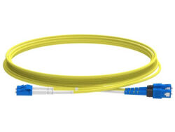 1m (3ft) LC APC to SC APC Duplex OS2 Single Mode PVC (OFNR) 2.0mm Fiber Optic Patch Cable - LONGLINE