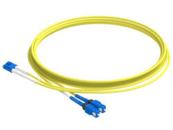 1m (3ft) LC APC to SC UPC Simplex OS2 Single Mode PVC (OFNR) 2.0mm Fiber Optic Patch Cable - 3