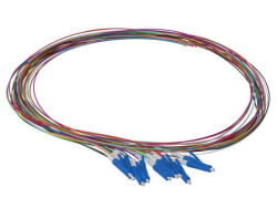 1m (3ft) LC UPC 12 Fibers OS2 Single Mode Unjacketed Color-Coded Fiber Optic Pigtail - LONGLINE (1)