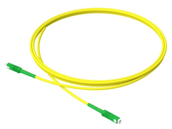 1m (3ft) SC APC to SC APC Simplex OS2 Single Mode Indoor Armored PVC (OFNR) 3.0mm Fiber Optic Patch Cable - 1