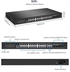 24P GigaBit 4xSFP Yönetilebilir Switch Metal kasa 24 port 10/100/1000 - 2