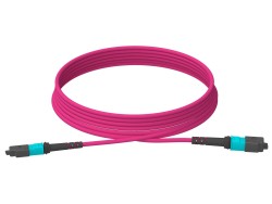 5m (16ft) MTP®-24 (Female) to MTP®-24 (Female) OM3 Multimode Elite Trunk Cable (Color-coded), 24 Fibers, Type A, Plenum (OFNP), Aqua - LONGLINE