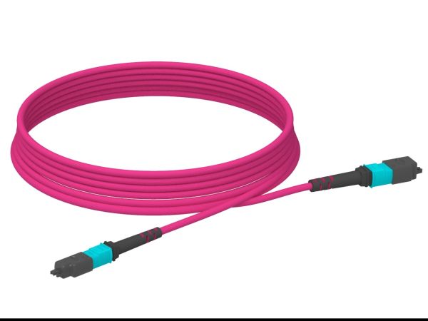 5m (16ft) MTP®-24 (Female) to MTP®-24 (Female) OM3 Multimode Elite Trunk Cable (Color-coded), 24 Fibers, Type A, Plenum (OFNP), Aqua - 3