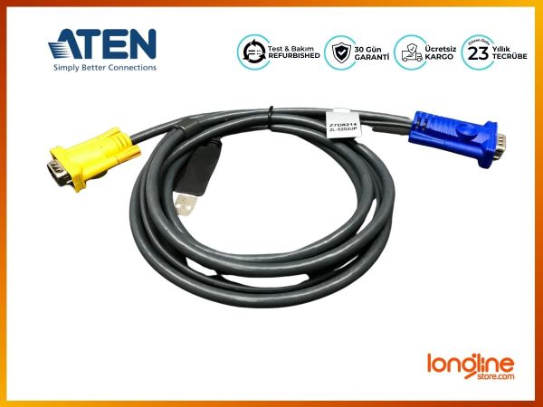 ATEN 2L-5202UP 1.8M VGA USB KVM KABLO 3 IN 1 SPHD - 2