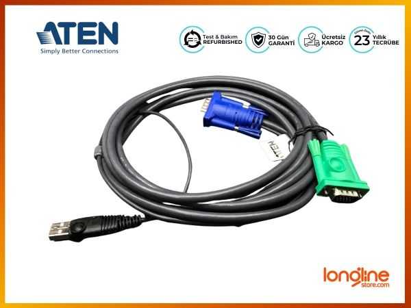 ATEN 2L-5203U 3M VGA USB KVM KABLO 3 IN 1 S KLAVYE/MOUSE/VIDEO - 1