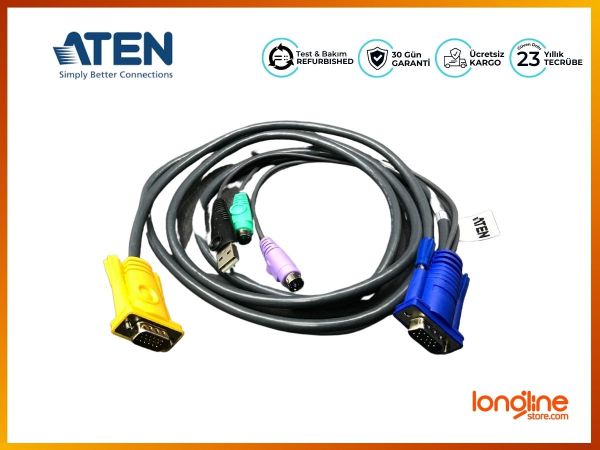 ATEN KVM Cable 2L-5302UP - PS/2 to USB Intelligent KVM Cable 6ft - 2