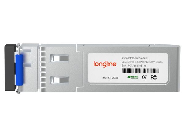 Brocade 25G-SFP28-BXD-40K Compatible 25GBASE SFP28 1310nm-TX/1270nm-RX 40km DOM Simplex LC SMF Optical Transceiver Module - 2