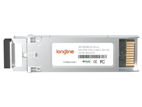 Cisco SFP-25GBX-D-10-I Compatible 25GBASE SFP28 1330nm-TX/1270nm-RX 10km Industrial DOM Simplex LC SMF Optical Transceiver Module - 2