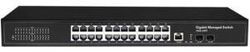 Entegron 24 Port GigaBit 2xSFP Yönetilebilir Switch Metal kasa 24 port 10/100/1000 ENTDS2000-24G-2FM - ENTEGRON