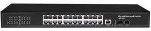 Entegron 24 Port GigaBit 2xSFP Yönetilebilir Switch Metal kasa 24 port 10/100/1000 ENTDS2000-24G-2FM - 1