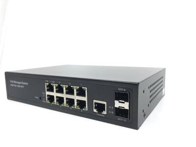 Entegron 48V or 24V POE Output 8-Port Gigabit Managed POE Switch with 2 SFP Slots - 2