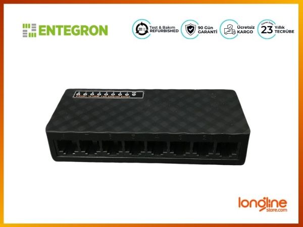 ENTEGRON 8 PORT 10/100 MASAÜSTÜ SWITCH METAL KASA TAK ÇALIŞTIR ENTDS100-8F - 1