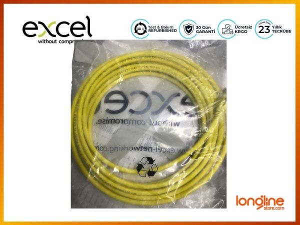 EXCEL UTP CAT.6 24AWG YELLOW 5MT 100-333 (10 LU PAKET) - 1