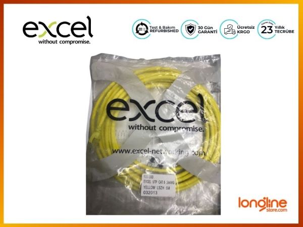 EXCEL UTP CAT.6 24AWG YELLOW 5MT 100-333 (10 LU PAKET) - 2