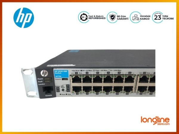 HP 2530-48G J9775A 48 Port 10/100/1000 Mbps 4X SFP Gigabit Switch - 3