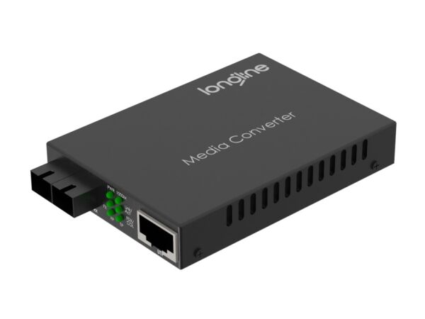 LONGLINE LNG-3110GSB-11-80A/B-AS 10/100/1000M 1310/1550nm WDM BiDi 80Km SC Media Converter - 1