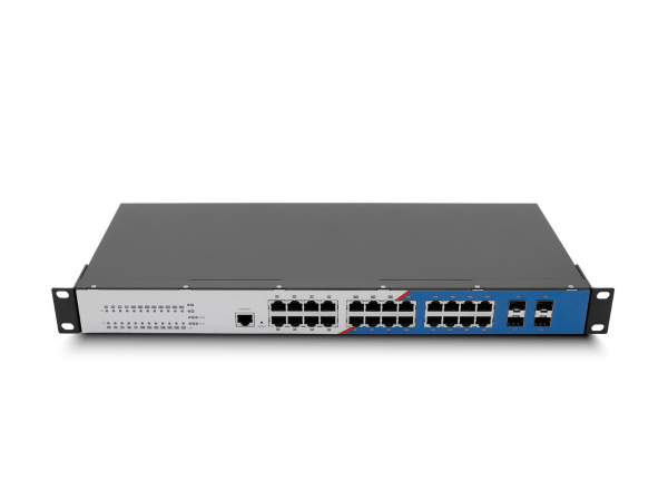 LONGLINE LNGIF24GT-Mpro 4×10GBase-X SFP+ slot+24×1000Base-T RJ45 port single power，AC220V with layer 3 Management no fans ,support static routing RIP、dynamic routing、OSPF Endüstriyel Switch - 1