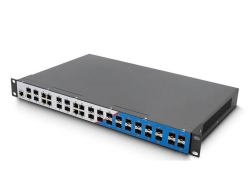 LONGLINE LNGIF8GC16GF-Mpro 4×10GBase-X SFP+ slot++8 ×1000Base Combo port+16×1000Base-X SFP slot single power，AC220V with layer 3 Management no fans ,support static routing RIP、dynamic routing、OSPF Endüstriyel Switch - LONGLINE (1)