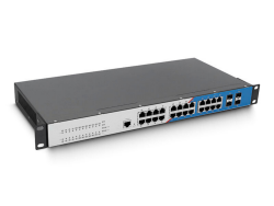 LONGLINE LNGIGF24GT-M 4×1000Base-X SFP slot+24×1000Base-T RJ45 port single power，AC220V with layer 3 Management no fans , support static routing RIP Endüstriyel Switch - LONGLINE (1)