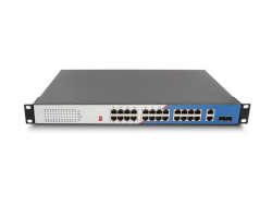 LONGLINE LNGIGF26GT-24POE 24×1000Base-T POE port+uplink 2×1000Base-X SFP slot+2 ×1000Base-T RJ45 port,single power，AC220V with fan ( total Maximum power consumption 400W，each port max 30w) Endüstriyel Switch - LONGLINE