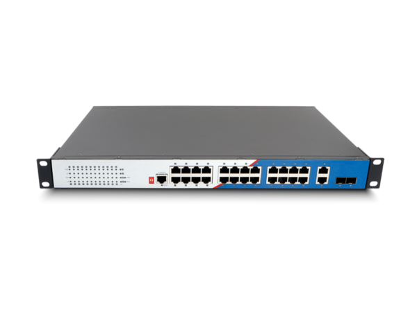 LONGLINE LNGIGF26GT-24POE-M 24×1000Base-T POE port+uplink 2×1000Base-X SFP slot+2 ×1000Base-T RJ45 port,single power，AC220V with fan with Management (total Maximum power consumption 400W，each port max 30w) Endüstriyel Switch - 1