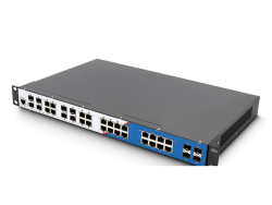 LONGLINE LNGIGF8GC16GT-M 4×1000Base-X SFP slot+8 ×1000Base Combo port+16×1000Base-T RJ45 port single power，AC220V with layer 3 Management no fans , support static routing RIP Endüstriyel Switch - LONGLINE (1)