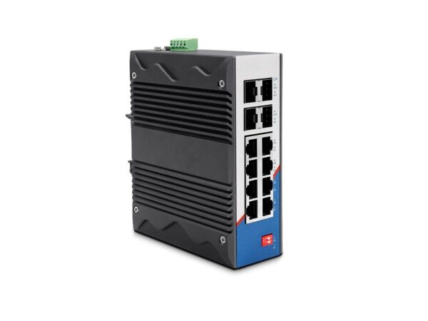 LONGLINE LNGIGF8GT 4×1000Base -X SFP port+8×1000Base-T RJ45 port ,dual power ,DC9-48V(redundancy) Endüstriyel Switch - 1