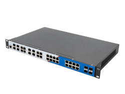 LONGLINE LNGIWF8GC16GT-M 4×10GBase-X SFP+ slot++8 ×1000Base Combo port+16×1000Base-T RJ45 port single power，AC220V with layer 3 Management no fans , support static routing RIP Endüstriyel Switch - LONGLINE (1)