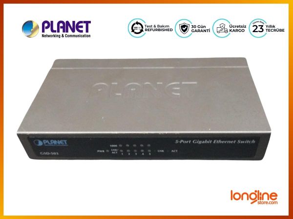 Planet 5-Port Gigabit Ethernet Switch, GSD-503, DC 5V 1A Max - 2