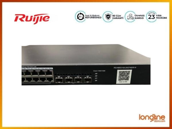 Ruijie RG-NBS3100-24GT4SFP-P 24 Port 10/100/1000 Mbps Gigabit Switch - 4