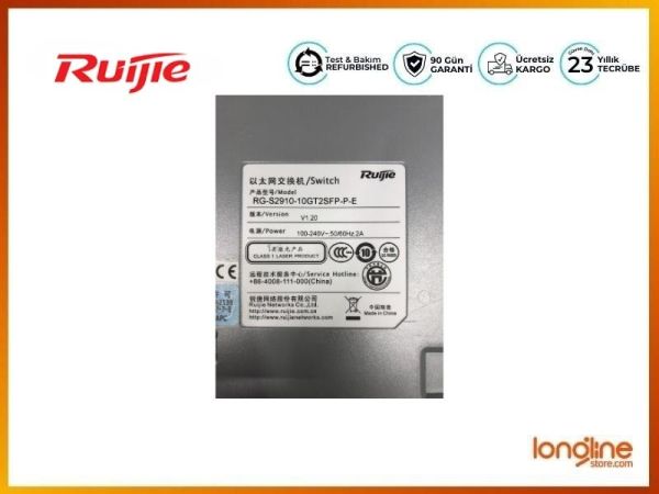 Ruijie RU-RG-S2910-10GT2SFP-P-E 8 Port 10/100/1000 Mbps Gigabit POE Switch - 2