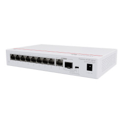 Huawei S110-8T2ST 98012199 Switch (8*10/100/1000BASE-T ports, 1*GE SFP port, 1*10/100/1000BASE-T port, with 7*AC power adapter, fanless) - HUAWEI (1)