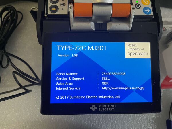 Sumitomo TYPE-72C Core Aligning Fusion Splicer W/ FC-8R Cleaver 3717 Arc - 7